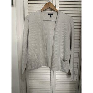 Eileen Fisher Silk Organic Cotton Open Cardigan Size Petite Large